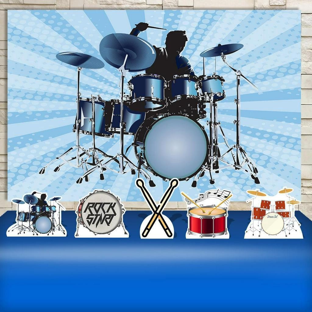 Kit Festa Aniversário Bateria Decoração Kit Prata Cenários em Oferta na Shopee