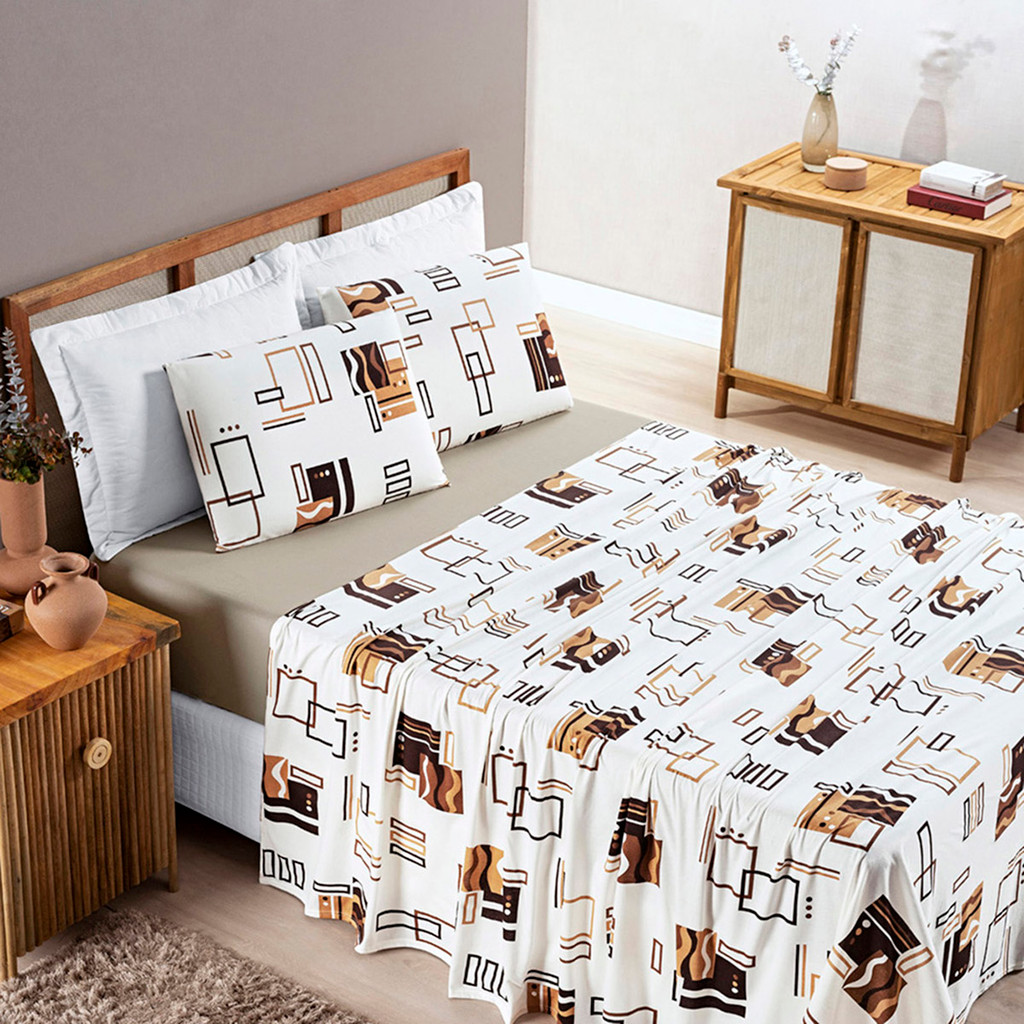 Jogo De Lençol Estampado Algodão Jogo de Cama Malha Fio Penteado 30/1 Quality