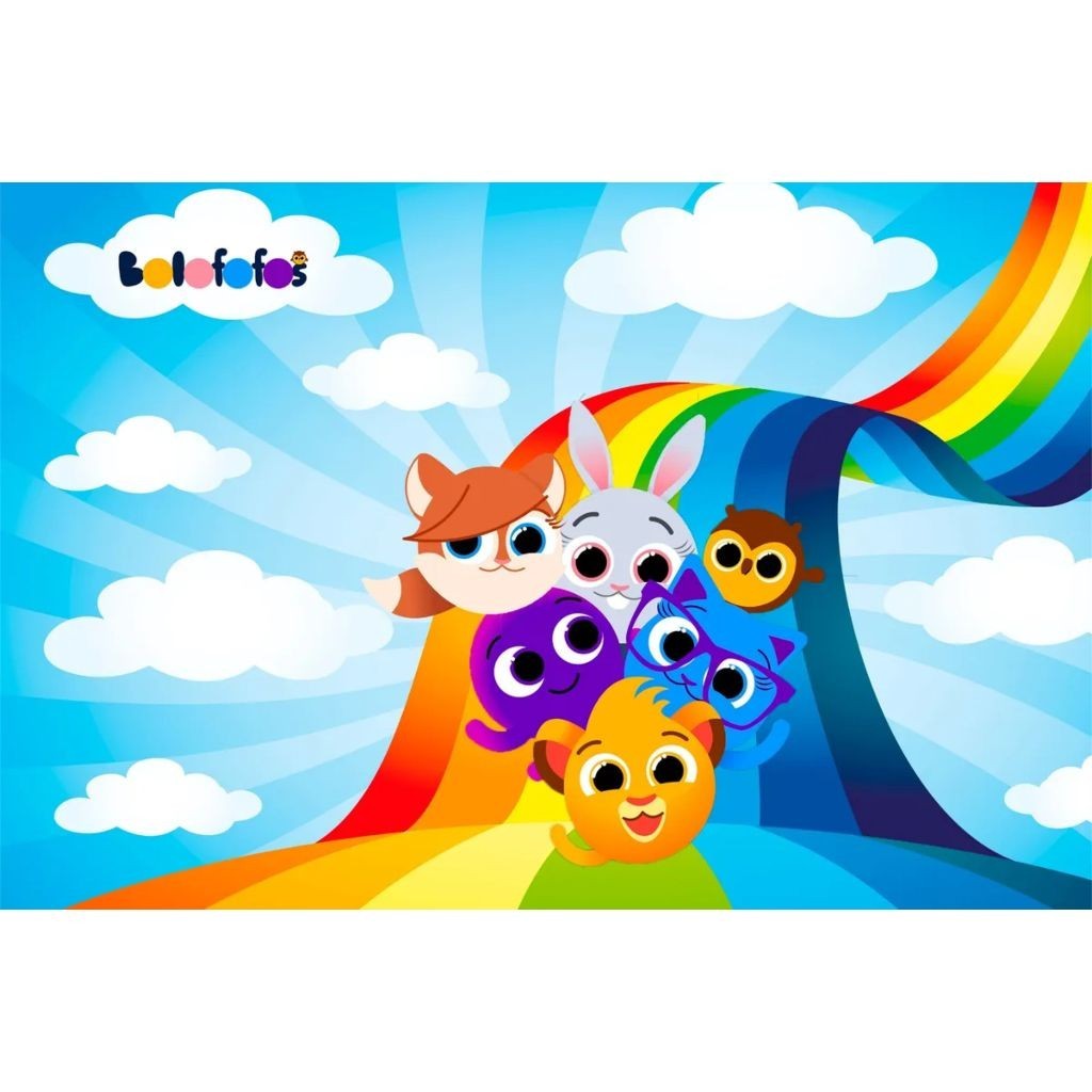 Painel em Lona Tema Festa Bolofofos 1,00x0,80 em Oferta na Shopee