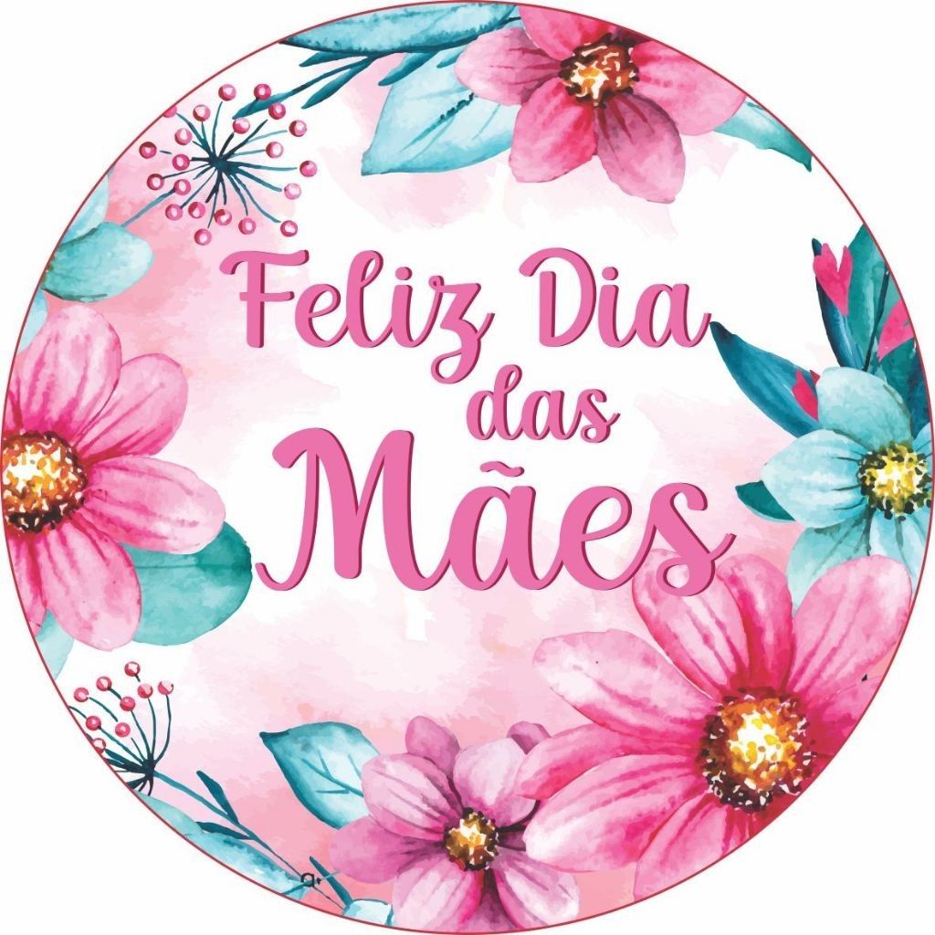 Painel de Festa Redondo Lona Tema Comemoração Dia das Mães em Oferta na Shopee