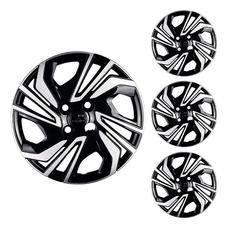Jogo de Calota Onix/Prisma Preto/Prata Aro 15 GRID 380CP