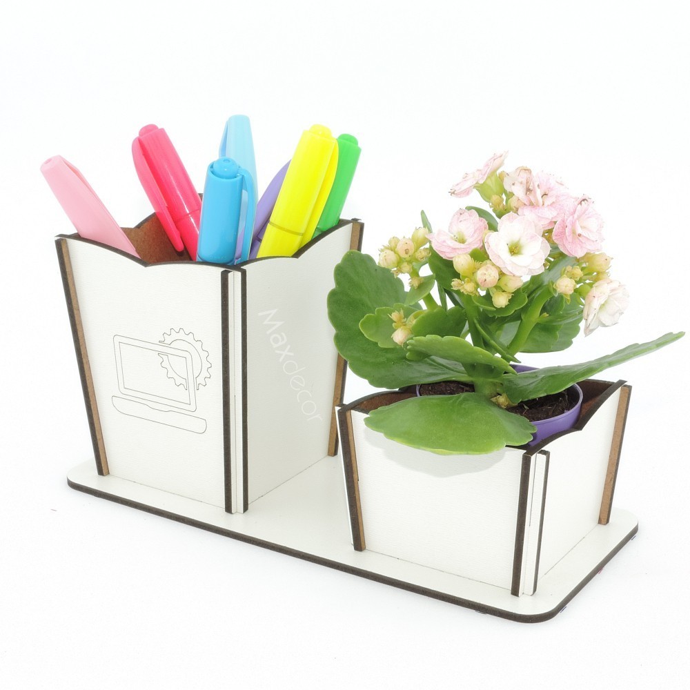10 Porta Flor e Canetas Personalizado Branco Informática