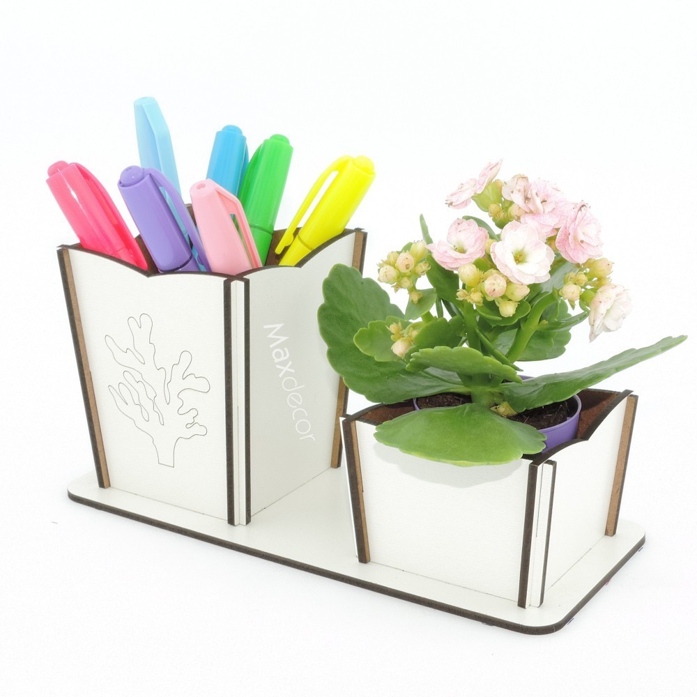 10 Porta Flor e Canetas Personalizado Branco Fundo do Mar