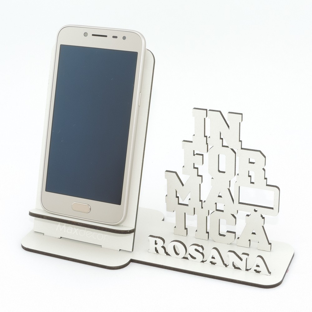 10 Porta Celular Personalizado Mdf Branco Display Informática