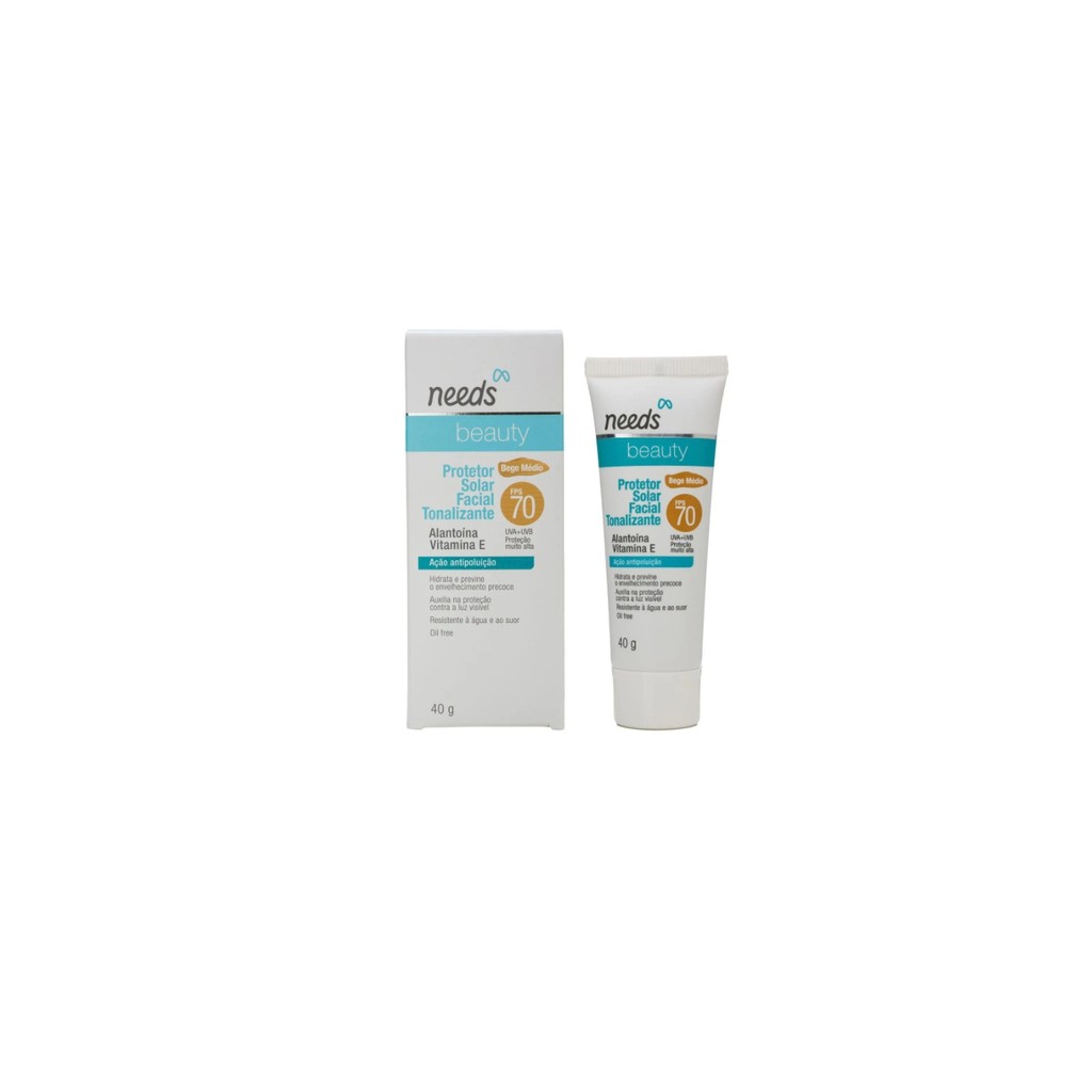 Protetor Solar Facial Needs Beauty COM COR Tonalizante FPS 70 com 40g