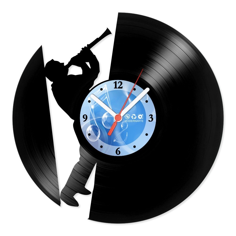 Relógio De Parede Disco Vinil Música Clarinete