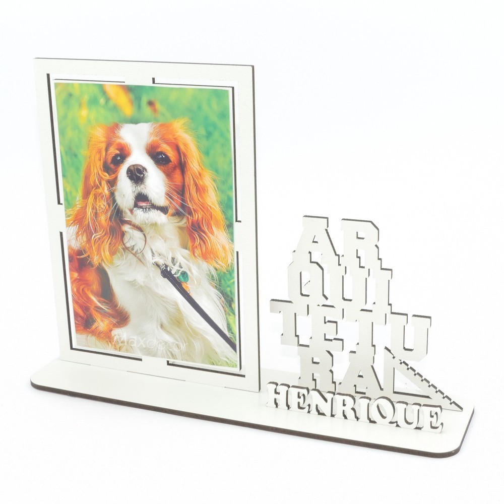 10 Porta Foto Personalizado Display Mdf Branco Arquitetura