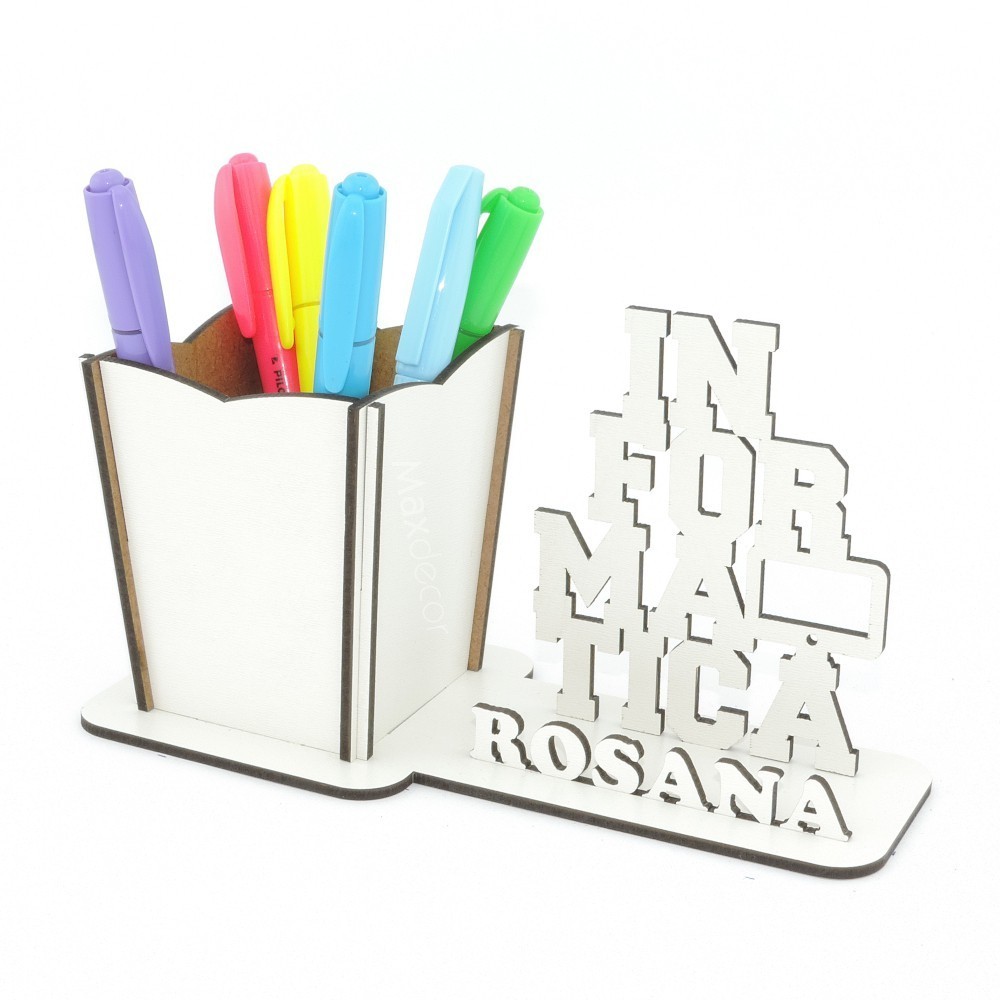 10 Porta Lápis Centro de Mesa Personalizado Branco Informática