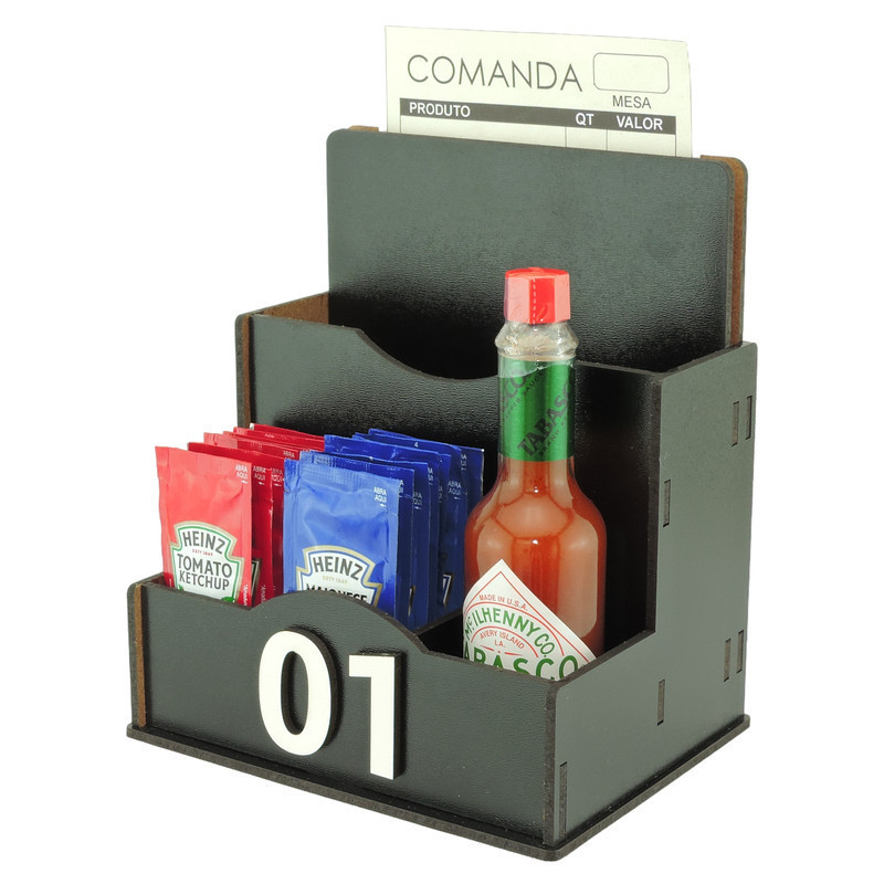 50 Porta Guardanapo Sachê Comanda Temperos Galheteiro Preto