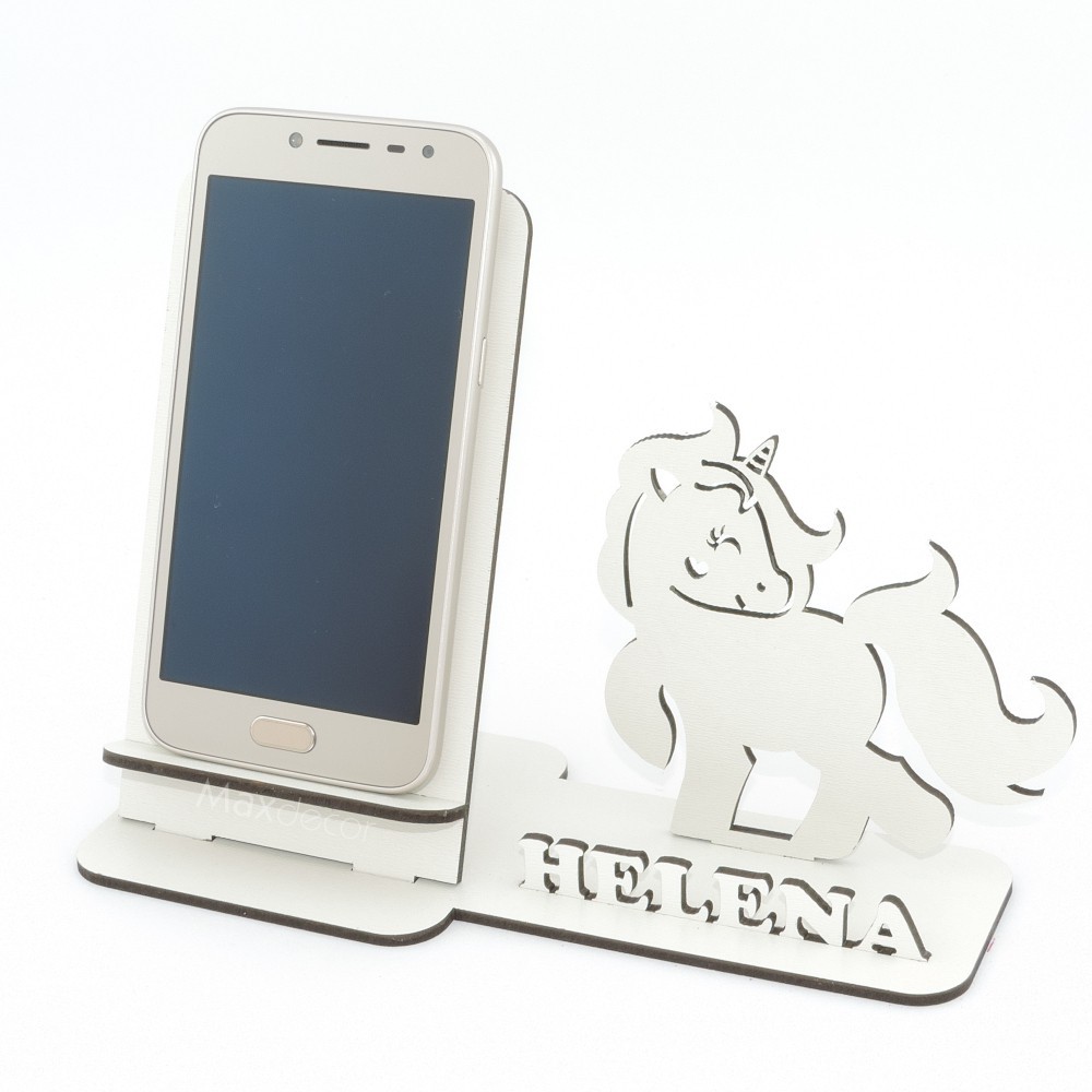 10 Suporte Celular Personalizado Mdf Branco Display Unicórnio Baby