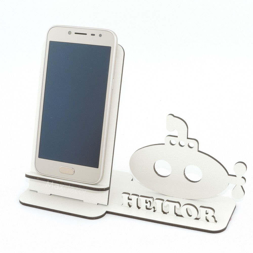 10 Suporte Celular Personalizado Mdf Branco Display Submarino
