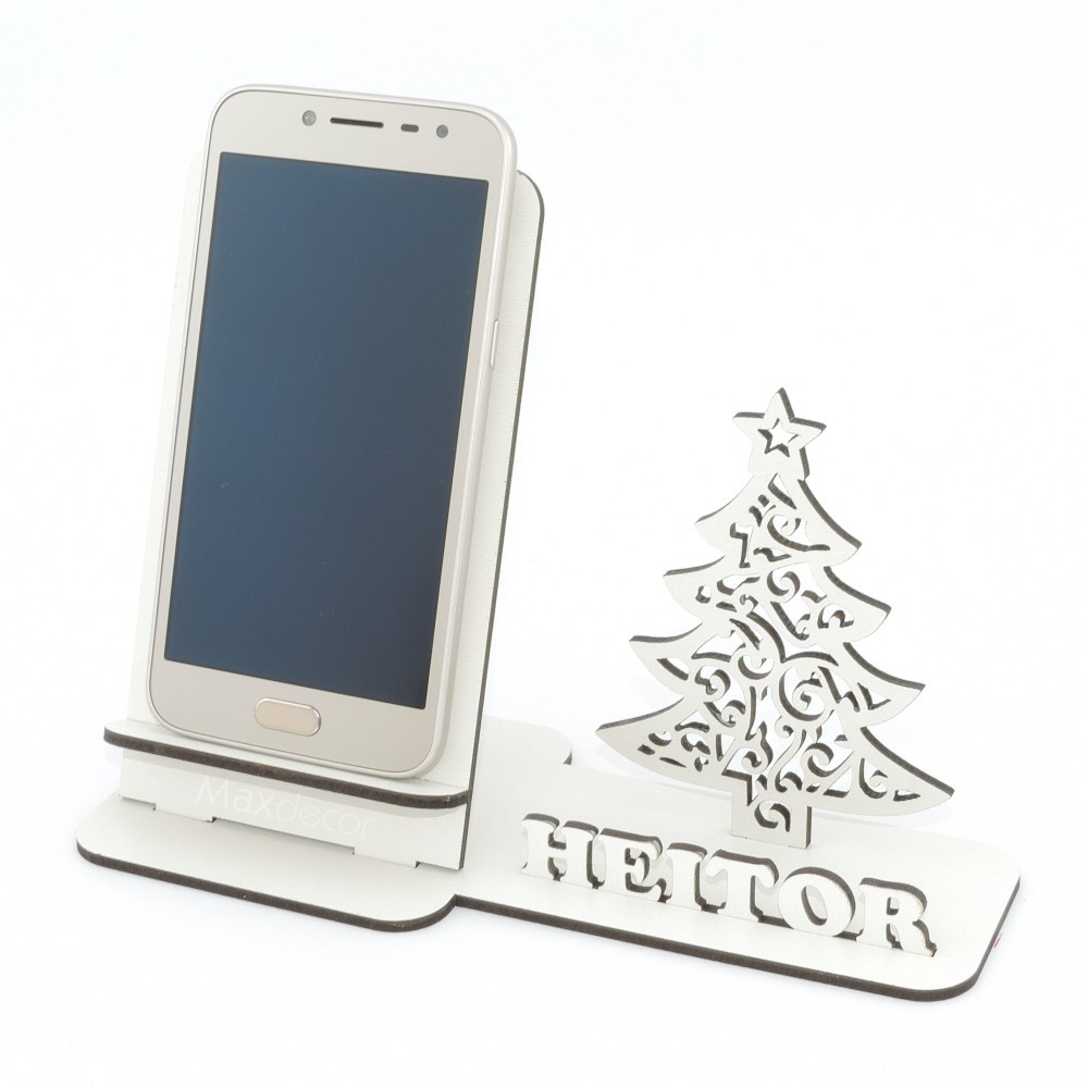 10 Suporte Celular Personalizado Mdf Branco Display Natal