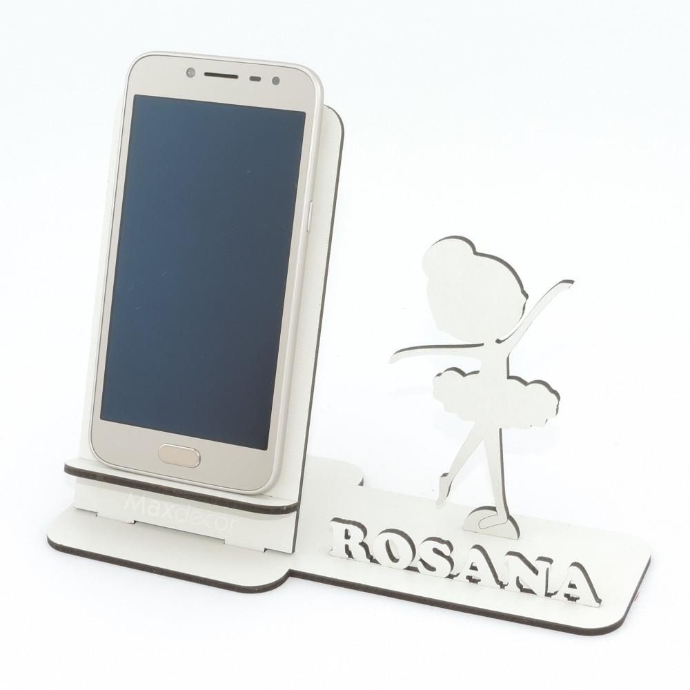 10 Suporte Celular Personalizado Mdf Branco Display Bailarina Baby 3