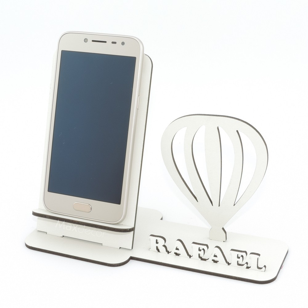 10 Suporte Celular Personalizado Mdf Branco Display Balão