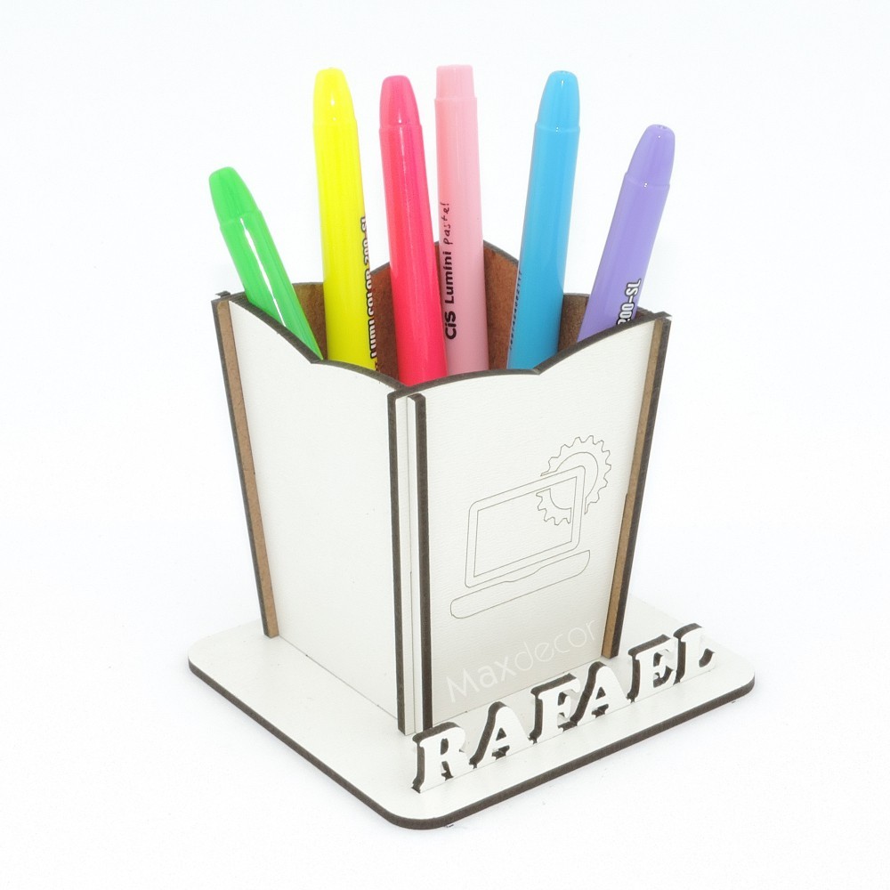 10 Porta Lápis Personalizado Centro de Mesa Branco Informática