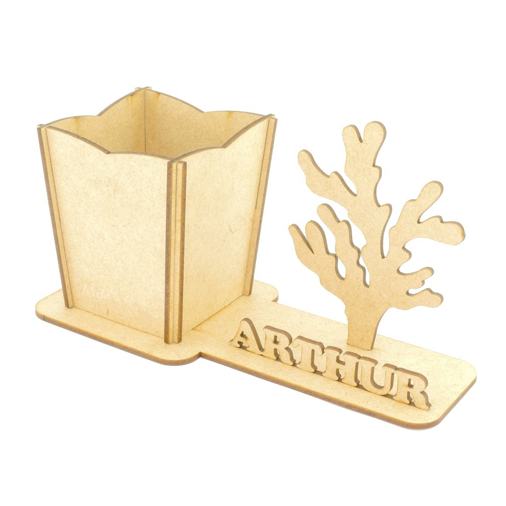 10 Porta Lápis Com Display Personalizado Mdf - Fundo do Mar
