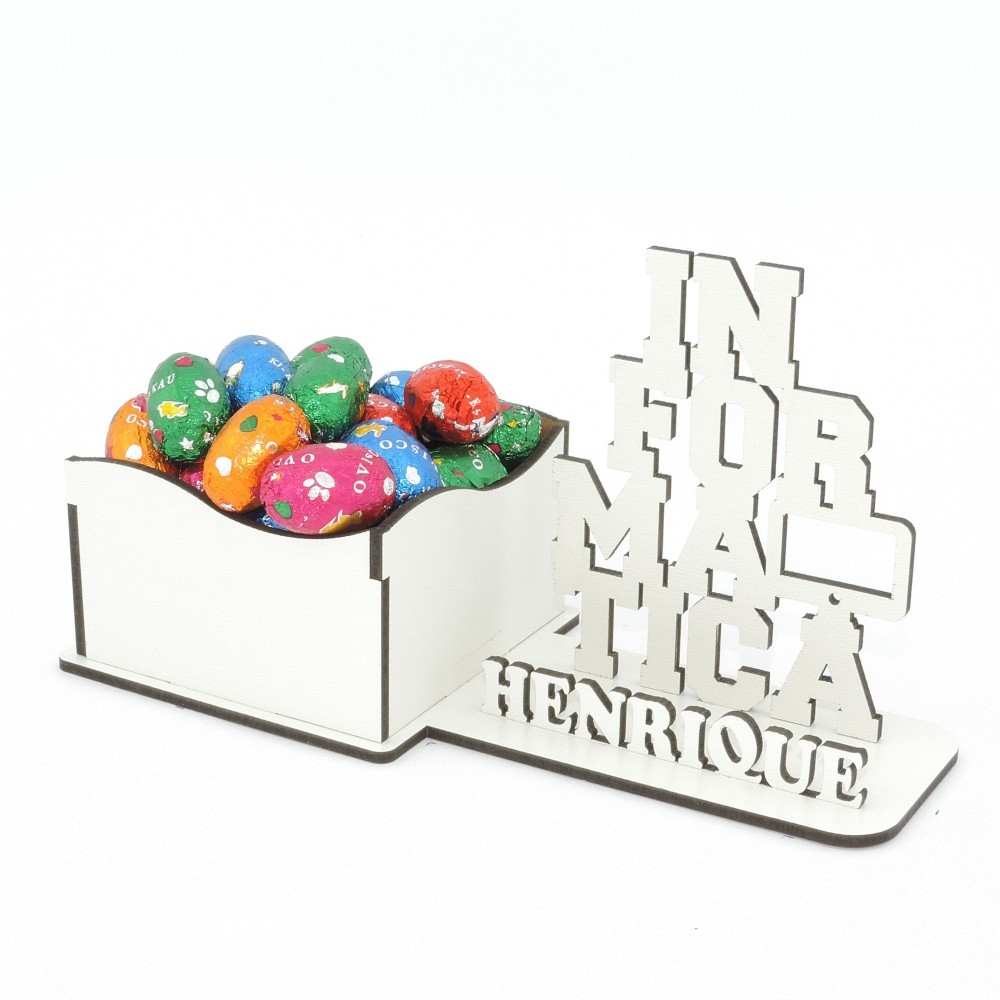 10 Porta Doces Com Display Mdf Branco Lembrancinha - Informática