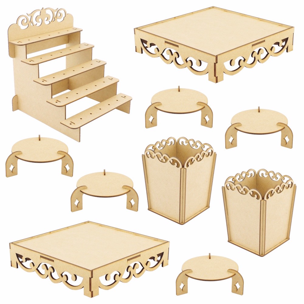 Kit Festa Provençal MDF Arabesco - 10 Peças - Linha Temática em Oferta na Shopee