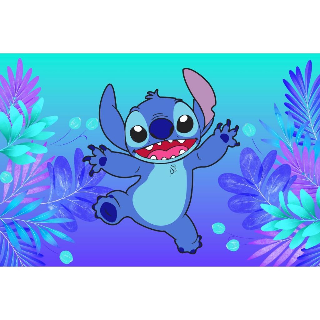 Painel em Lona Decoração Festa Stitch em Oferta na Shopee