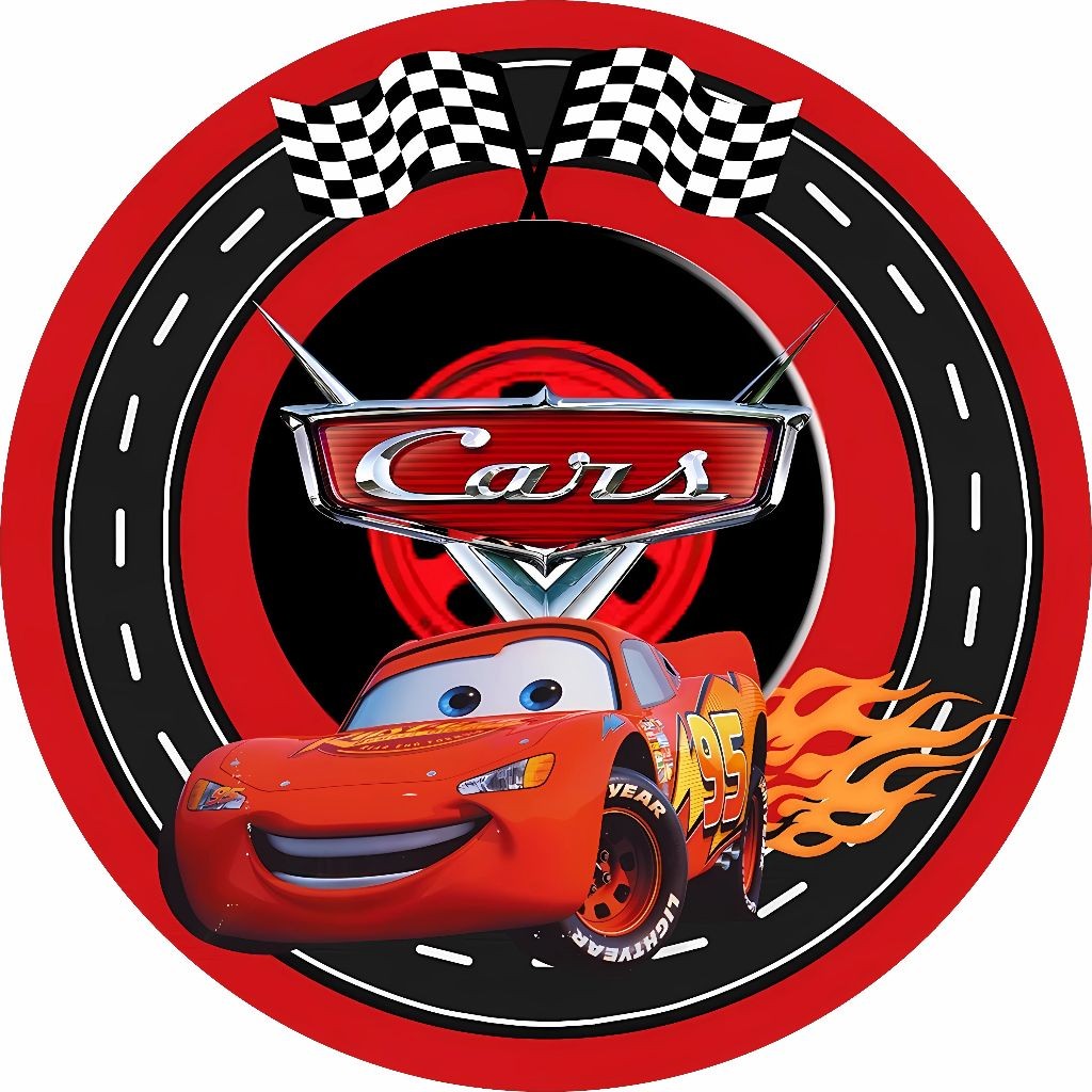 Painel Redondo em Lona Festa Carros Relampago Mcqueem em Oferta na Shopee