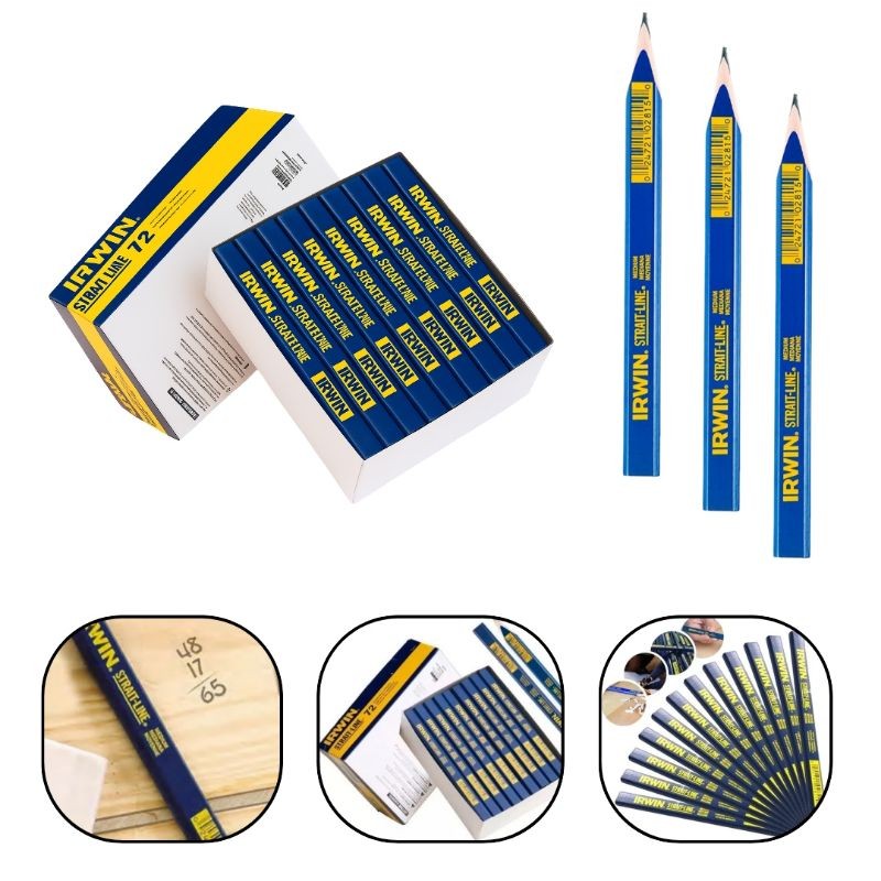Kit Lápis para Carpinteiro e Marceneiro Irwin para usar em madeira, couro, mármore, concreto — imagem 2 de 2