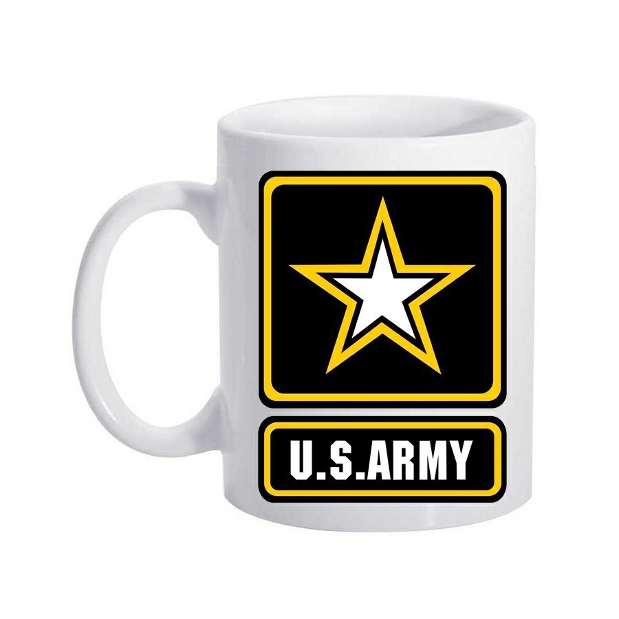 Caneca Branca Miltar US Army USA Policia Frases Logo Nypd