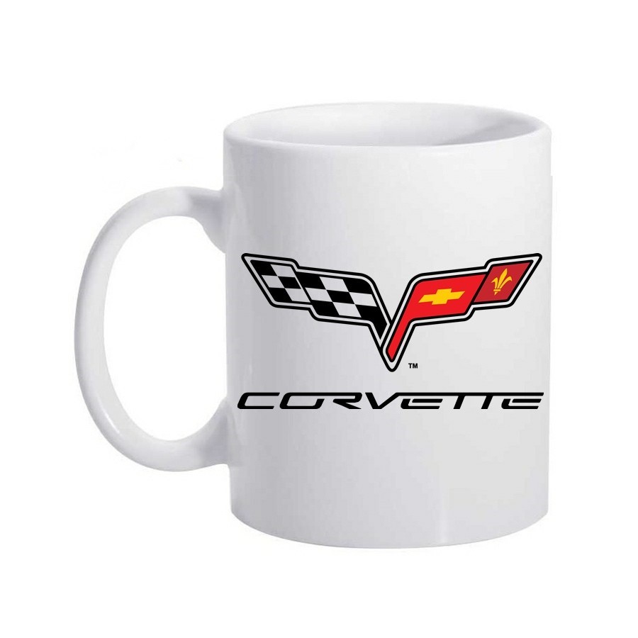Caneca Marcas Carros Antigos Raridade Corvette Bandeira