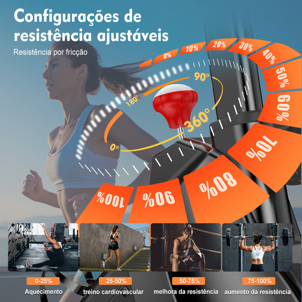 Bicicleta Spinning Ergométrica Semi Profissional Sport Preto até 120kg — imagem 2 de 2