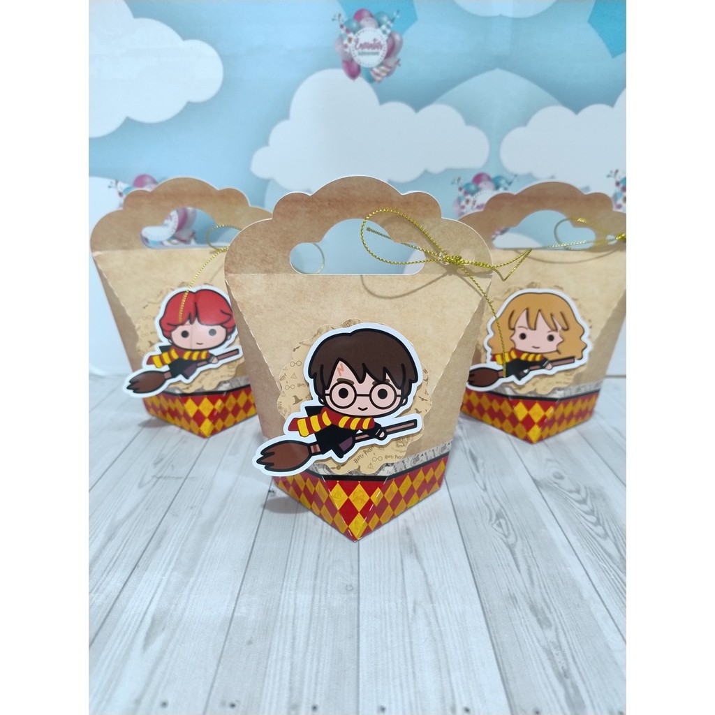 Caixa Bolsinha Aplique 3D Personalizada | Harry Potter Cute | Papelaria para festa | Lembrancinha Personalizada