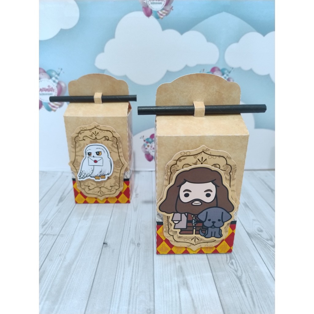 Caixa Passa Canudo Aplique 3D Personalizada | Harry Potter Cute | Papelaria para festa | Lembrancinha Personalizada
