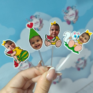 Topper para Docinho Personalizado com Foto – Tema Magali Festa Infantil em Oferta na Shopee