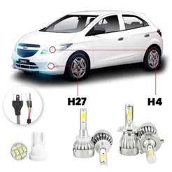 Kit Lampadas Led Chevrolet Onix e Onix Joy 2012 A 2020 H4 Alto e Baixo h27 Milha