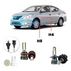 Ultra Led Nano 22000lm Nissan Versa 2016-21 Alto Baixo Milha