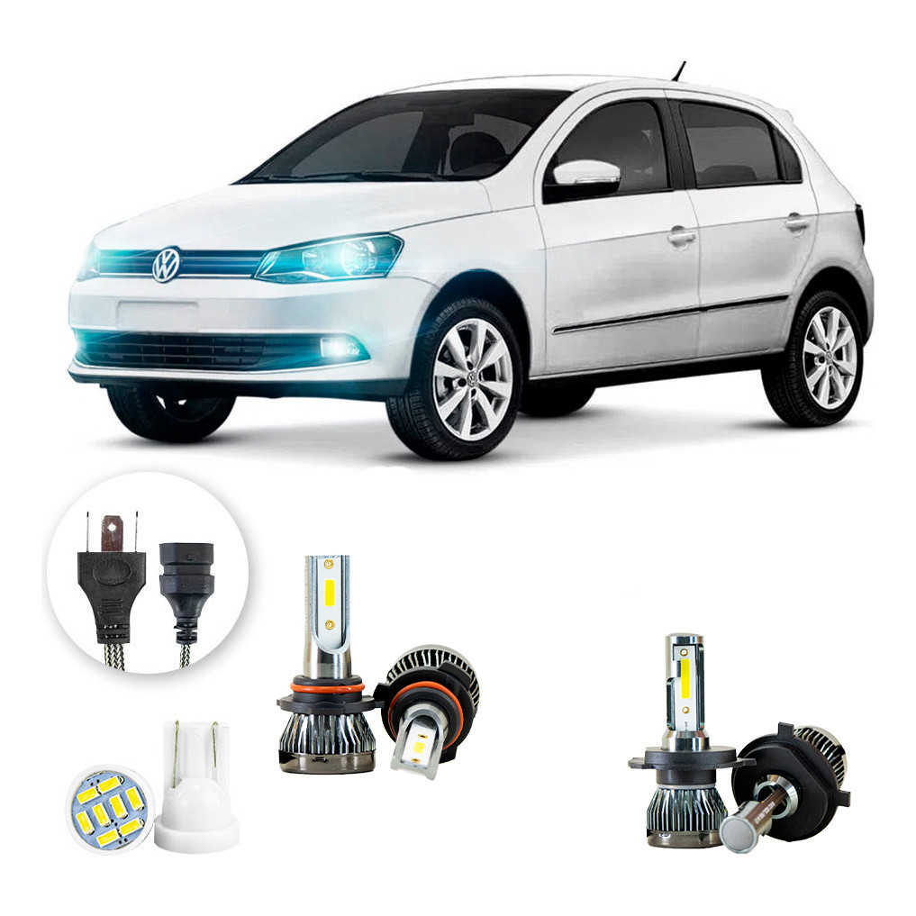 Ultra Led Nano 22000lm Volkswagen Gol 2013-2016 H4 Hb4 em Oferta na Shopee