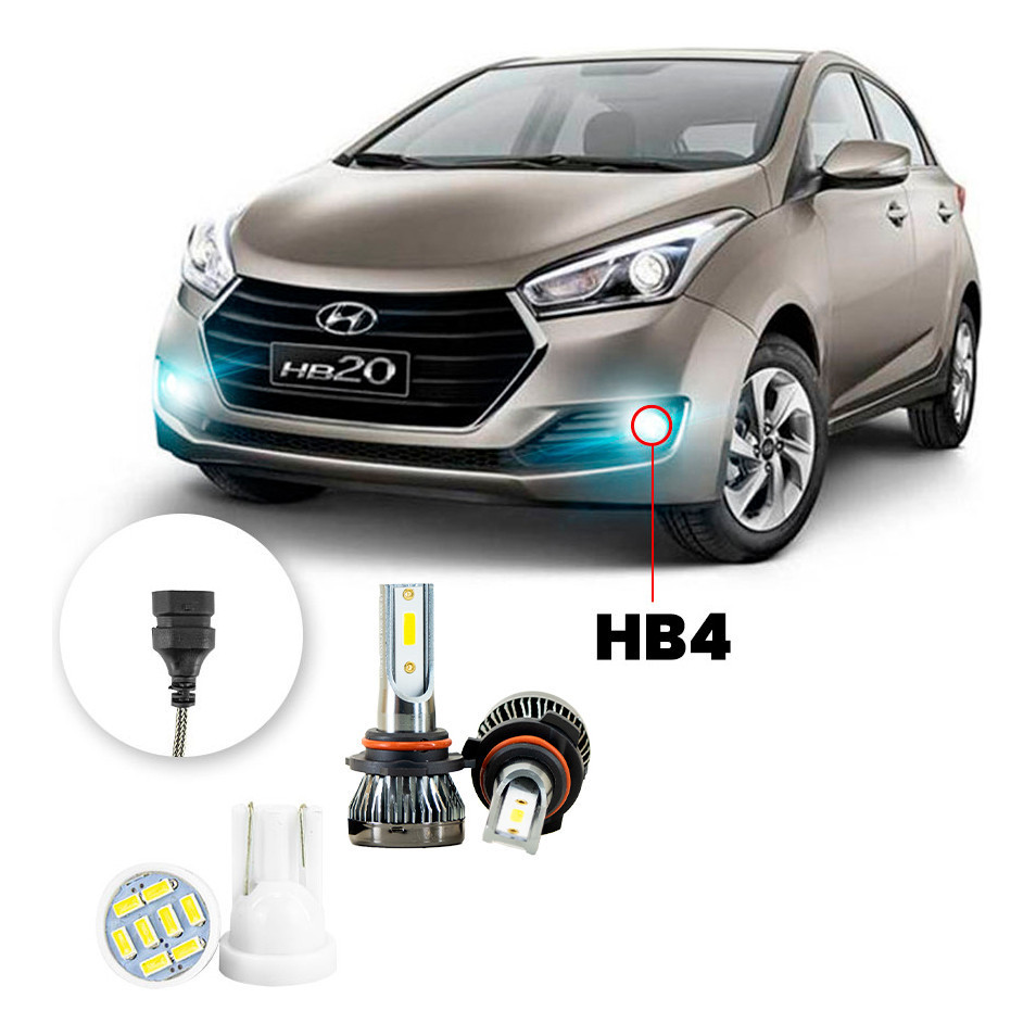 Ultra Led Nano 22000lm Hyundai Hb20 2016-2019 Farol Milha