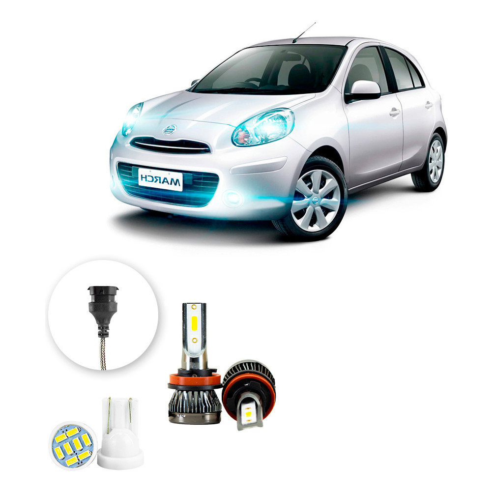 Ultra Led Nano 22000lm Nissan March 2014-2021 Farol Milha