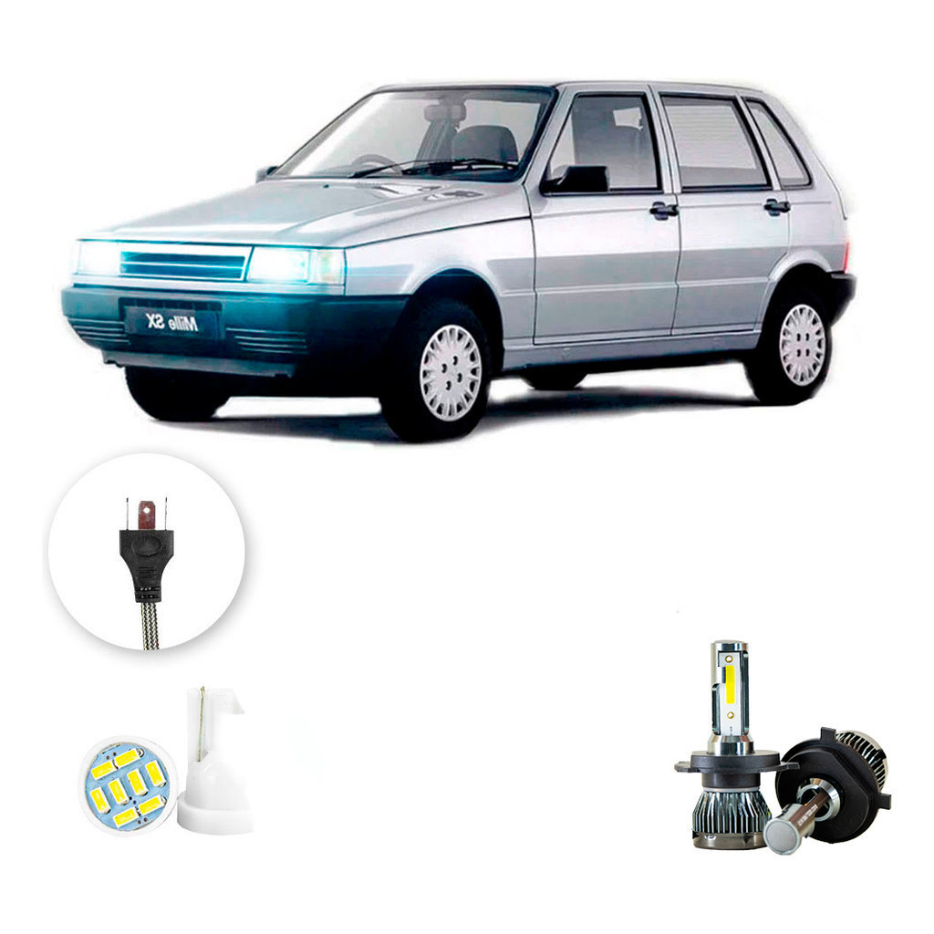 Ultra Led Nano 22000lm Fiat Uno 1991-2003 Alto Baixo H4