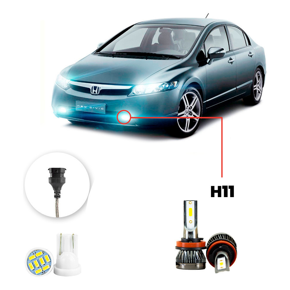 Ultra Led Nano Honda Civic 2006-2008 H11 22000lm Milha