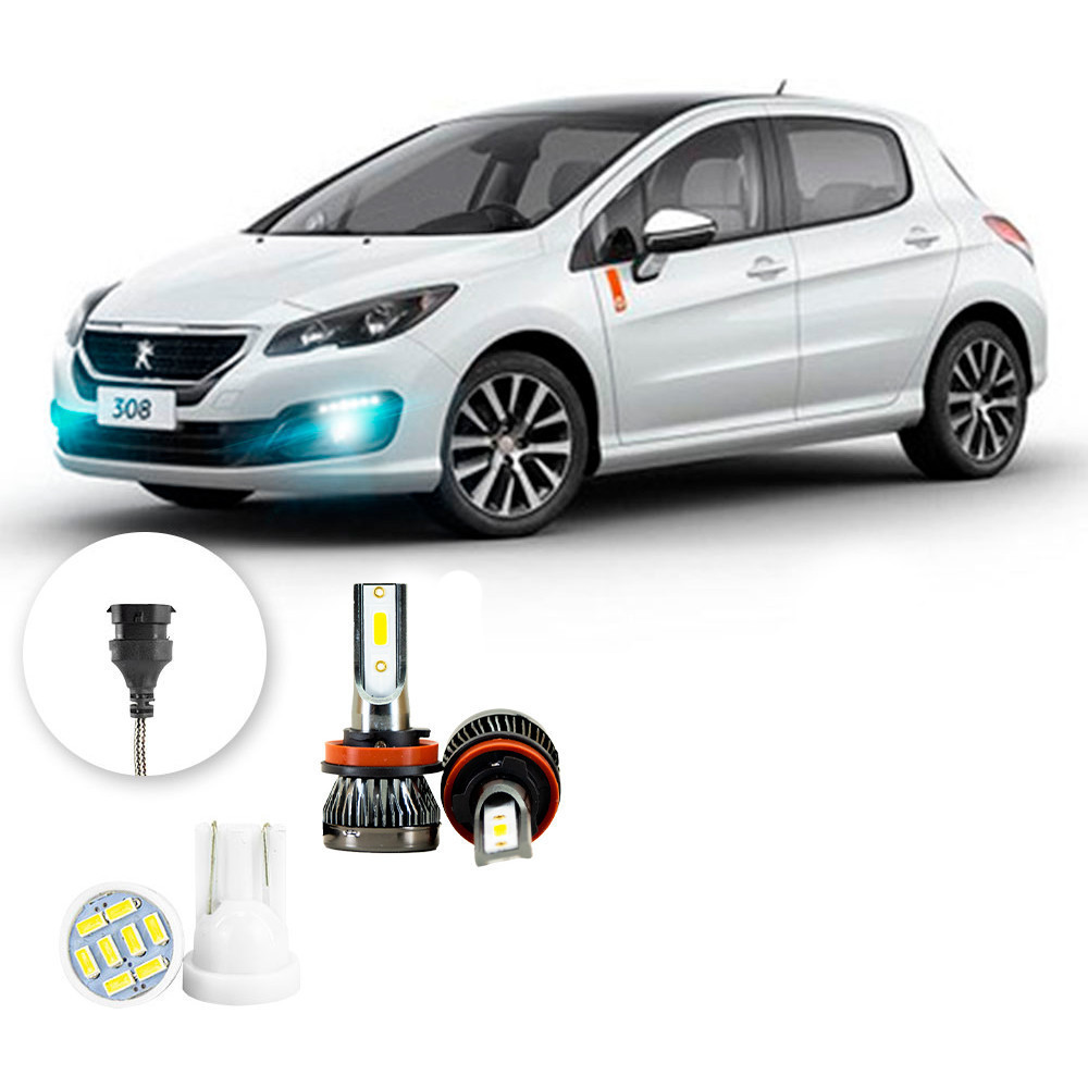 Ultra Led Nano 22000lm Peugeot 308 2012-2015 Farol Milha em Oferta na Shopee