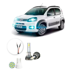 Ultra Led Nano 22000lm Fiat Novo Uno 2015-2021 Farol Milha