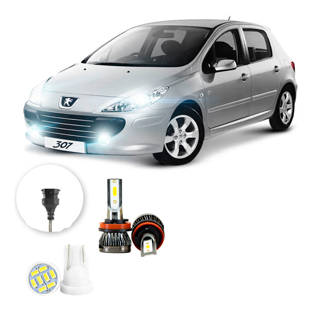 Ultra Led Nano 22000lm Peugeot 307 2008-2012 Farol Milha