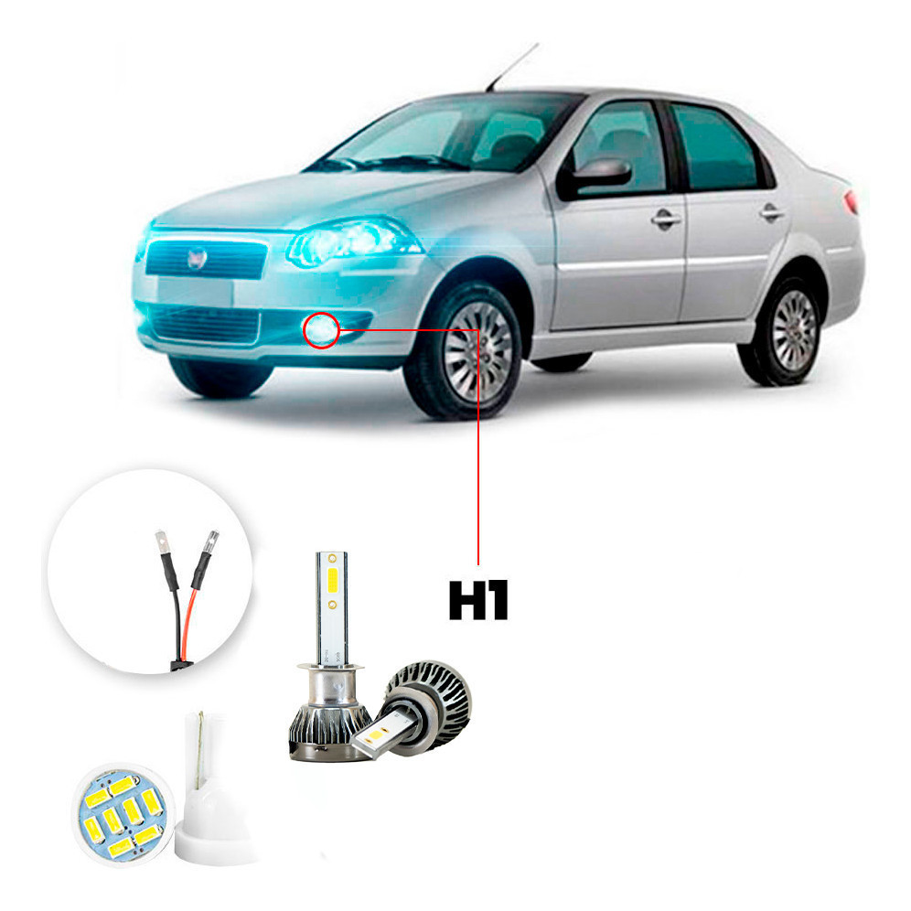Ultra Led Nano 22000lm Fiat Siena G4 2009-2013 Farol Milha em Oferta na Shopee