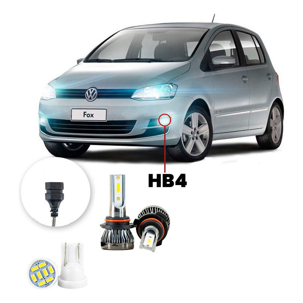 Ultra Led Nano 22000lm Volkswagen Fox 2010-2014 Farol Milha em Oferta na Shopee