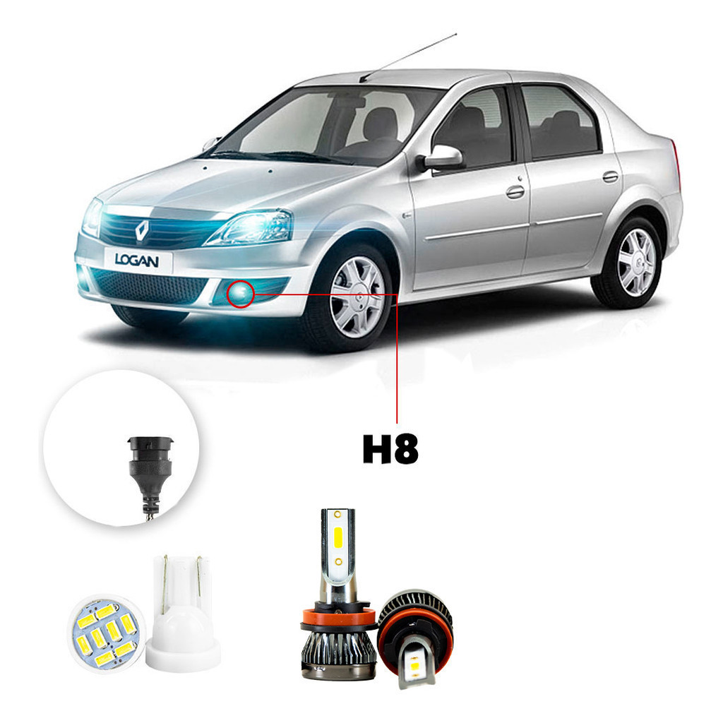 Ultra Led Nano 22000lm Renault Logan 2011-2013 Farol Milha