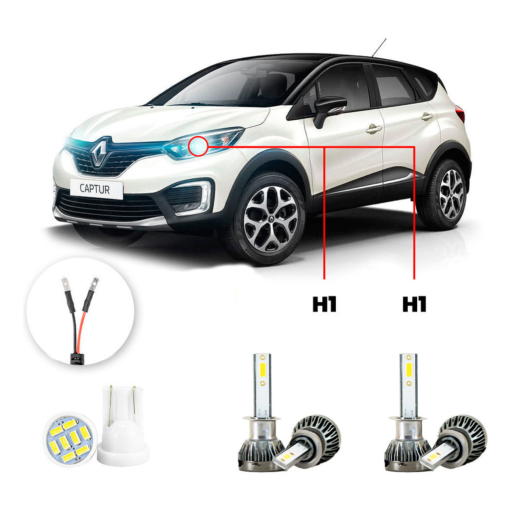 Ultra Led Nano 22000lm Renault Captur 2017-2021 Alto Baixo em Oferta na Shopee