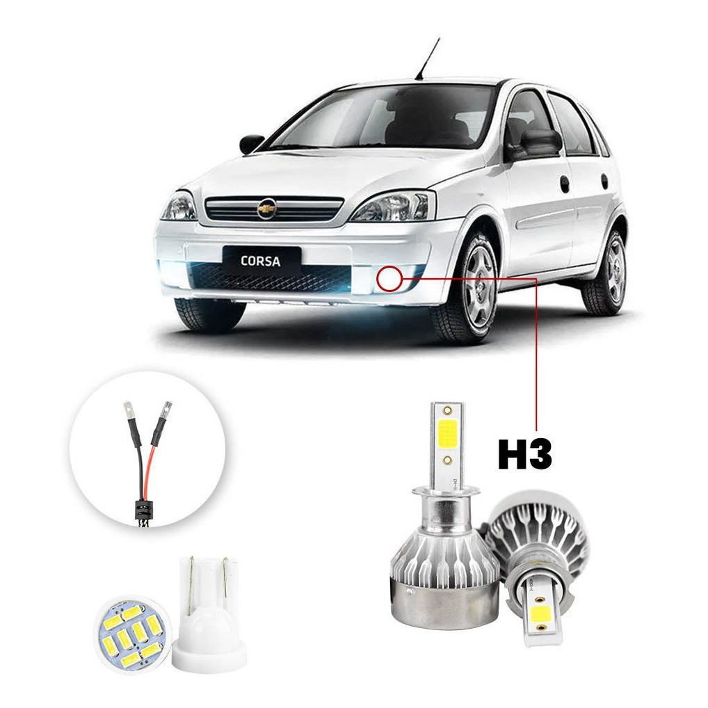 Lampada Farol Milha Led Chevrolet Corsa 2002 A 2012 20000lm em Oferta na Shopee