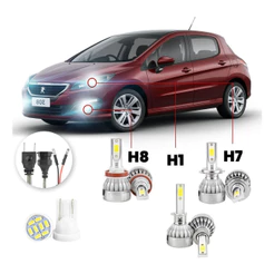 Lampadas Led Peugeot 308 2016 A 2020 H8 H1 H7 20000lm