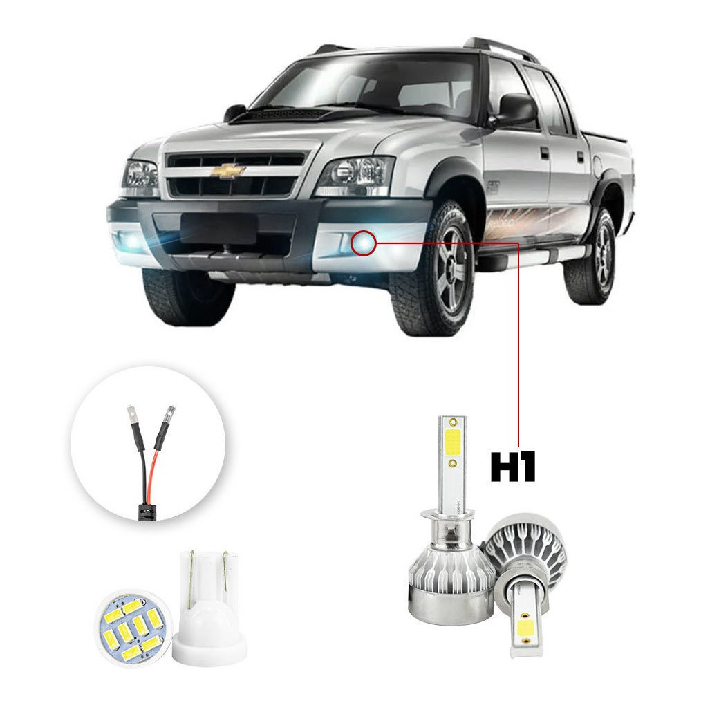 Lampada Farol Milha Led Chevrolet S10 2001 A 2011 20000lm