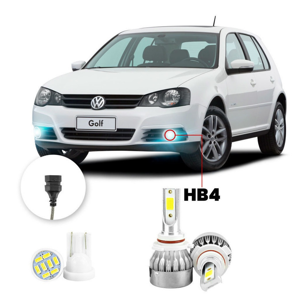 Lampada Farol Milha Led Volkswagen Golf 2007 A 2013 20000lm em Oferta na Shopee