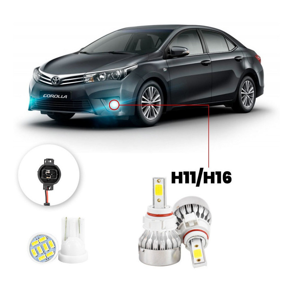 Lampada Farol Milha Led Toyota Corolla 2015 A 2017 20000lm